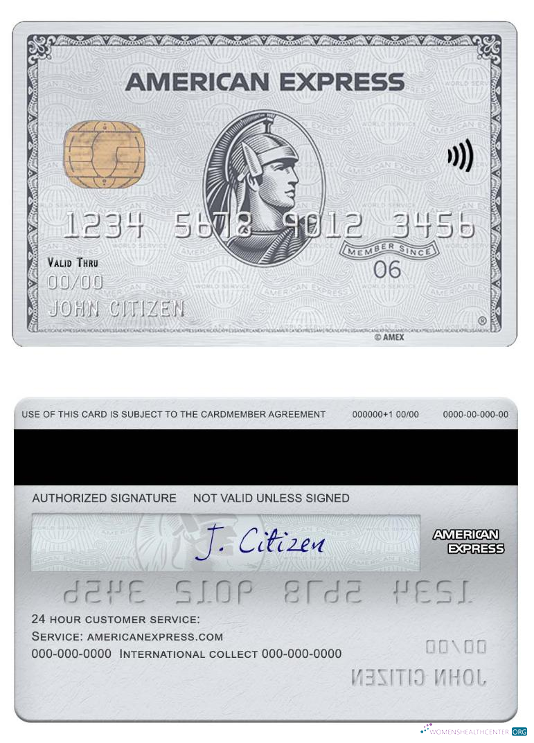 Download USA NAB bank amex platinum card Photoshop template